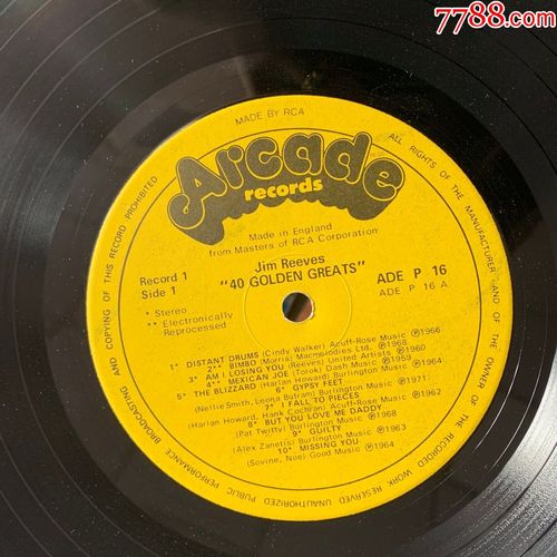 Jim Reeves《40 Golden Greats》12寸黑膠音像制品詳解